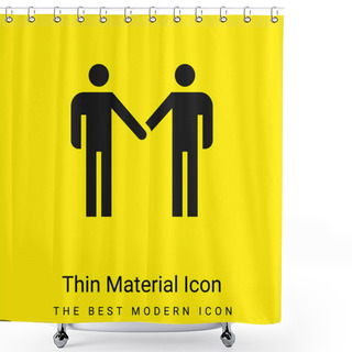 Personality  Agreement Minimal Bright Yellow Material Icon Shower Curtains