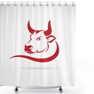 Personality  Vector Image Of An Bull Head On A White Background Shower Curtains
