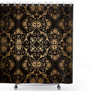 Personality  Dark Gold Pattern Shower Curtains