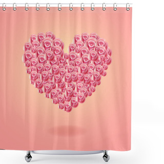 Personality  Romantic Heart With Roses Shower Curtains