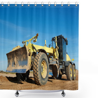 Personality  Road Grader Bulldozer Shower Curtains