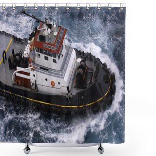 Personality  Tugboat In Caribbean Ocean Shower Curtains