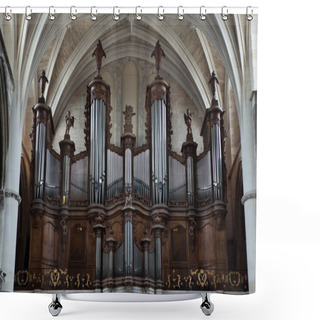 Personality  Pipe Organ In The Bordeaux Cathedral Shower Curtains