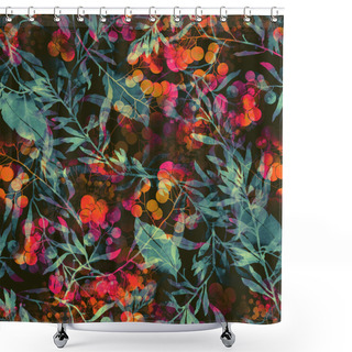 Personality  Herbs, Flowers, Leaves And Berries Shower Curtains