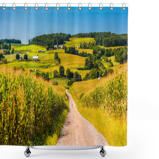 Personality  Dirt Road And View Of Farms In Rural York County, Pennsylvania.  Shower Curtains