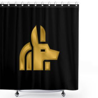 Personality  Anubis Gold Plated Metalic Icon Or Logo Vector Shower Curtains