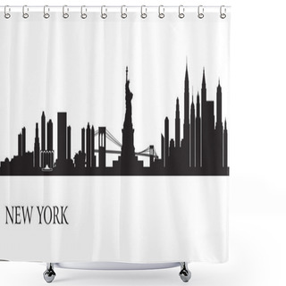 Personality  New York City Skyline Silhouette Background Shower Curtains