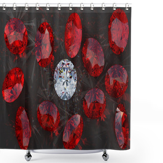 Personality  Crystal Diamond Among Red Rubies Shower Curtains