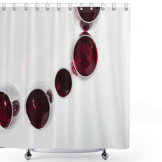 Personality  Red Wine In Glasses Shower Curtains