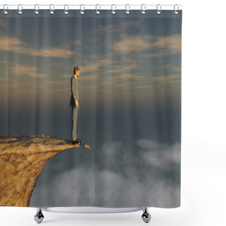 Personality  Man On The Edge Of A Cliff Shower Curtains