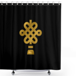 Personality  Amulet Gold Plated Metalic Icon Or Logo Vector Shower Curtains