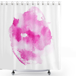 Personality  Abstract Watercolor Aquarelle Hand Drawn Pink Red Art Paint On White Background Shower Curtains
