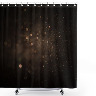 Personality  Glitter Vintage Lights Background. Dark Gold And Black. Defocused Shower Curtains