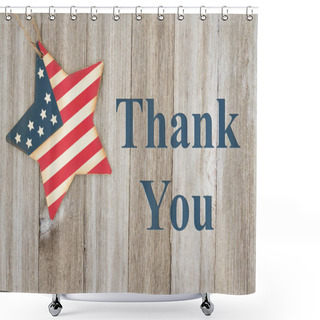 Personality  USA Patriotic Thank You Message Shower Curtains