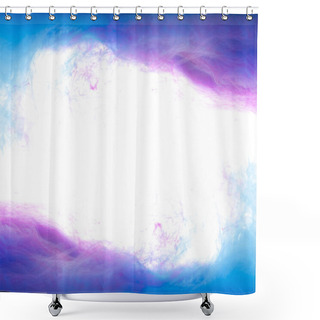 Personality  Frame Of Blue And Purple Paint Splashes, Isolated On White Shower Curtains