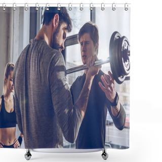 Personality  Sporty People At Gym Workout  Shower Curtains