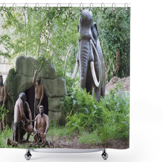 Personality  Neanderthal Man Shower Curtains
