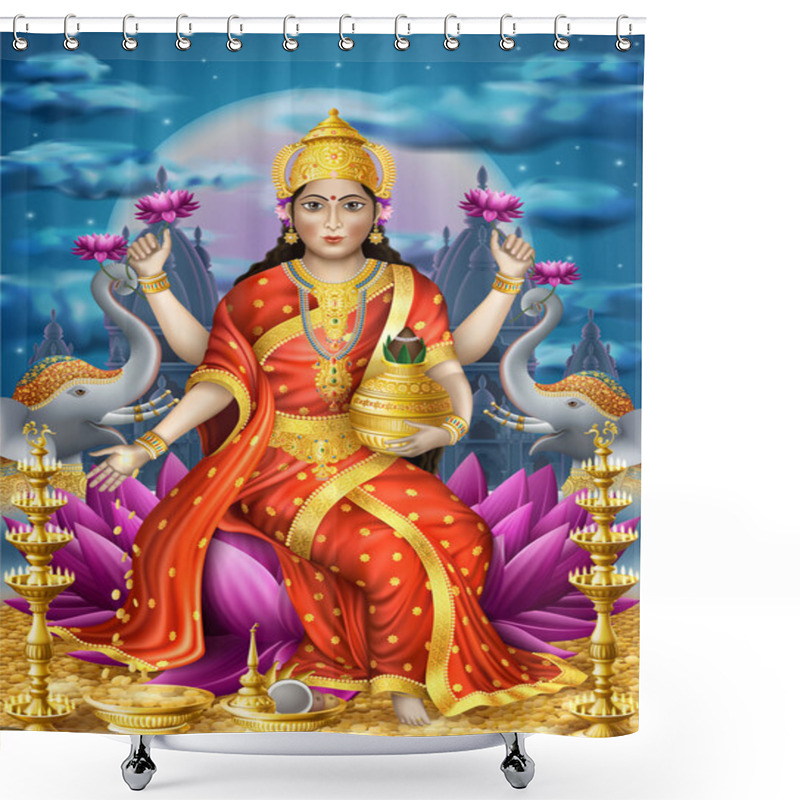 Personality  Illustration Of Laksmi Shower Curtains