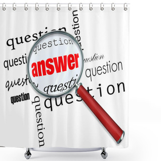 Personality  Questions And Answers - Magnifying Glass On Words Shower Curtains