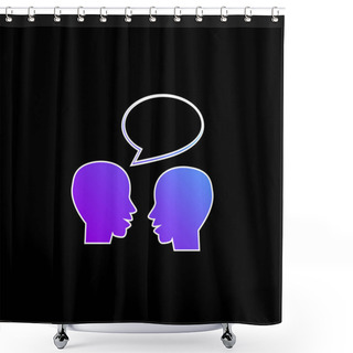 Personality  Bald Professors Talking Blue Gradient Vector Icon Shower Curtains