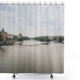 Personality  Beautiful Vltava River And Buildings In Prague, Czech Republic  Shower Curtains
