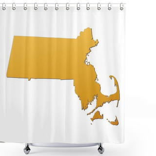 Personality  Massachusetts (USA) Map Shower Curtains