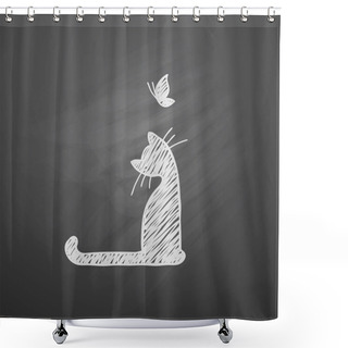Personality  Cat With Hearts Shower Curtains