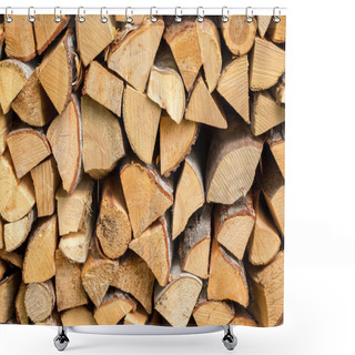 Personality  Fire Wood Stack Shower Curtains