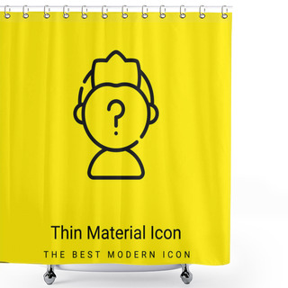 Personality  Anonymous Minimal Bright Yellow Material Icon Shower Curtains