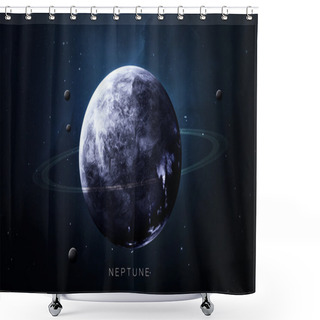 Personality  Neptune - High Resolution 3D Images Presents Planets Of The Solar System. This Image Elements Furnished By NASA. Shower Curtains