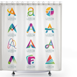 Personality  A Logo Elements And Icons Shower Curtains