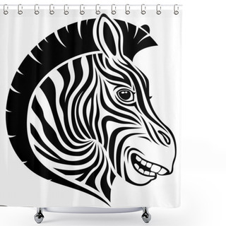 Personality  Zebra Sign On White. Shower Curtains