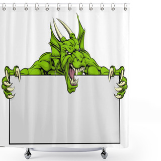 Personality  Dragon Sports Mascot Sign Shower Curtains