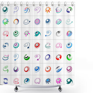 Personality  Design Elements Set. Abstract Icons.  Shower Curtains