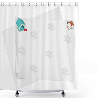 Personality  Empty Stationery With Animal Footprints Shower Curtains