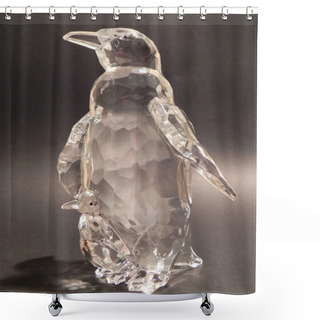 Personality  Glass Penguin. Shower Curtains