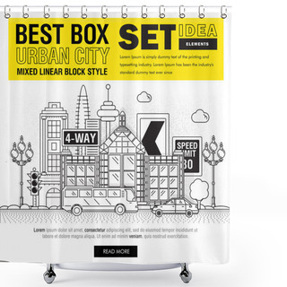 Personality  Modern Best Box Urban City Elements Set Ideas Shower Curtains