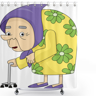Personality  An Old Lady With Osteoporosis Shower Curtains