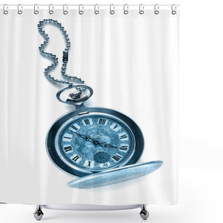 Personality  Pocket Vintage Watch With Chain Shower Curtains