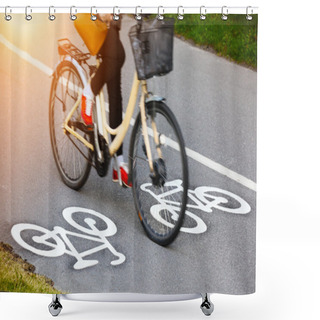 Personality  Bike Lane Shower Curtains