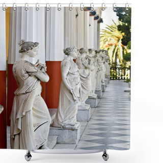 Personality  Achilleion Palace At Corfu Island In Greece Shower Curtains