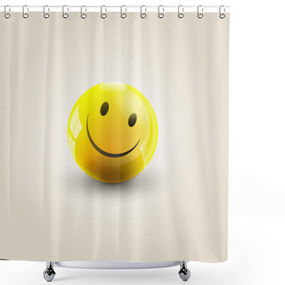 Personality  Vector Illustration Of A Yellow Smile. Shower Curtains