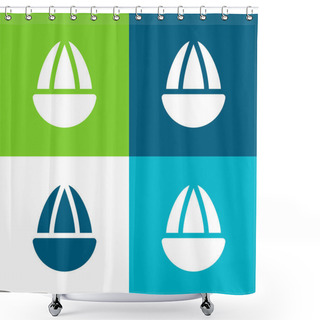 Personality  Almond Flat Four Color Minimal Icon Set Shower Curtains
