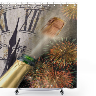 Personality  New Year Shower Curtains