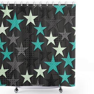 Personality  Grunge Star Seamless Shower Curtains
