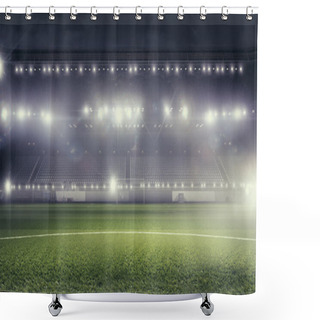 Personality  Football Stadium In Lights Shower Curtains