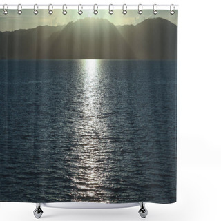Personality  Beautiful Seascape With Sunlight Reflection On Water Shower Curtains
