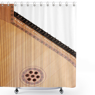 Personality  Retro Bandura- Ukrainian Musical Instrument Close Up, Isolated On White Shower Curtains
