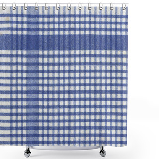 Personality  Blue Plaid Shower Curtains