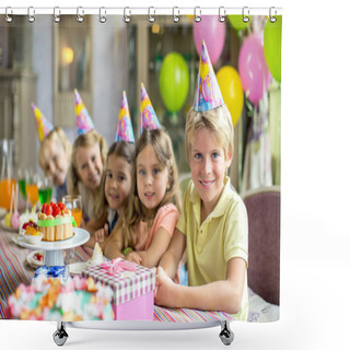 Personality  Children At Birthday Party Shower Curtains